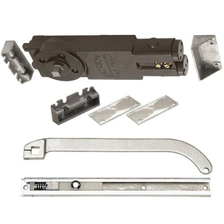 Jackson Satin Aluminum Regular Duty Spring 105DegNo Hold Open Overhead Concealed Closer W/ P Offset Slide 21201P62801